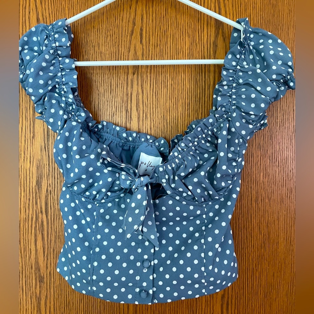 🦋PRINCESS POLLY🦋 elouise polka dot crop top